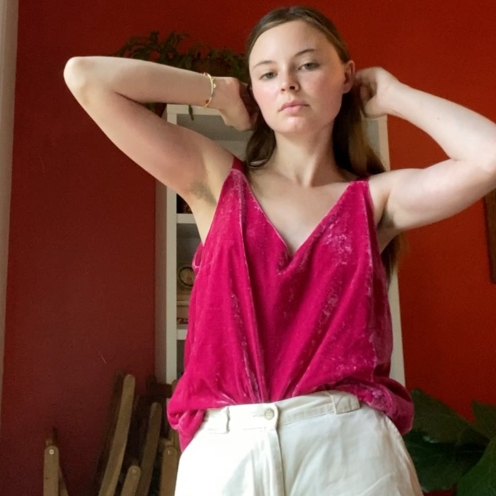 Pink Crushed Velvet Top